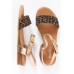 Hendrix Gold Leopard Leather Sandal