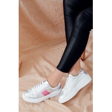 Killer Silver Leather Platform Sneaker